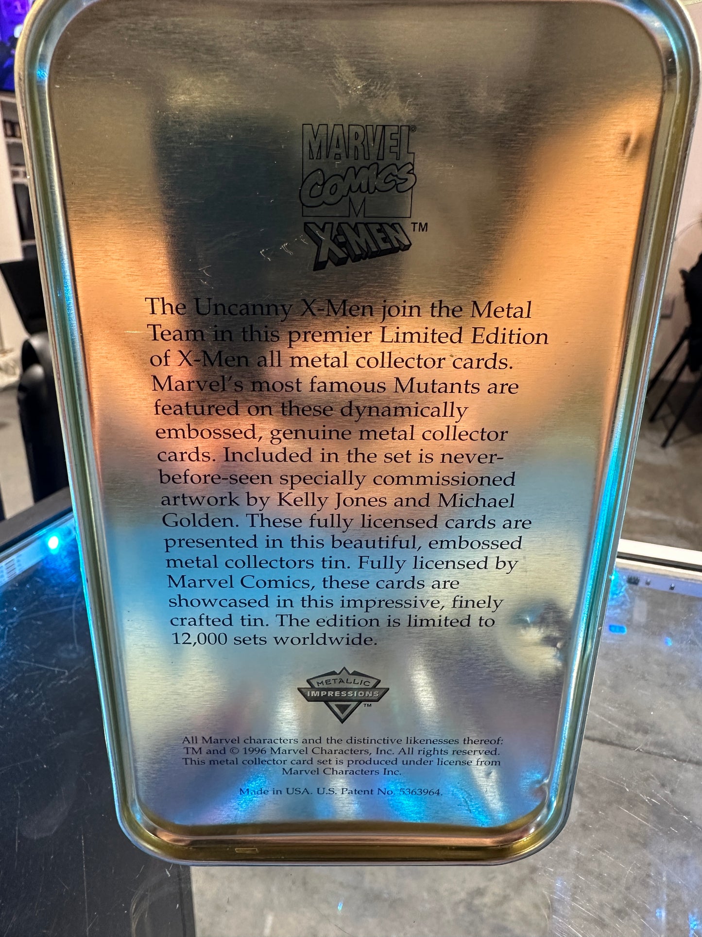 1996 Marvel X-Men Metallic Impressions Limited Edition 20-Card Metal Collector Set with Tin