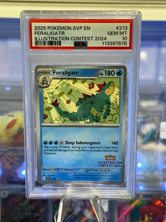 Feraligatr #213 - 2025 Illustration Contest Promo (PSA 10 GEM MT)