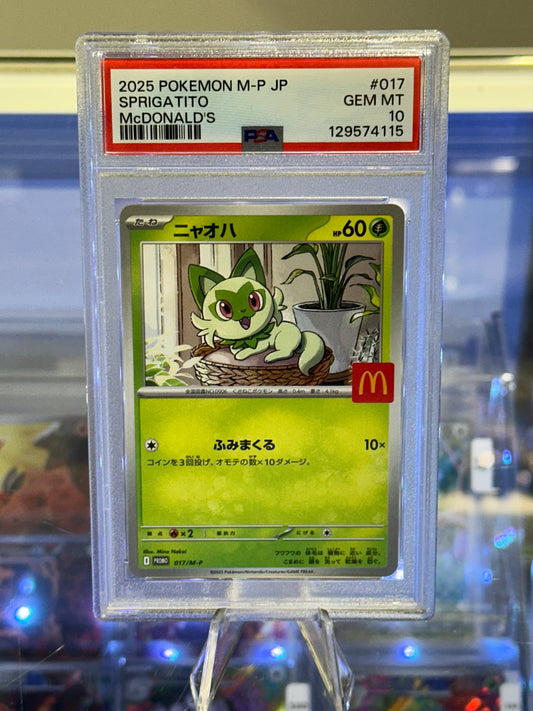 Sprigatito #017 - 2025 Japanese McDonald's Promo (PSA 10 GEM MT)