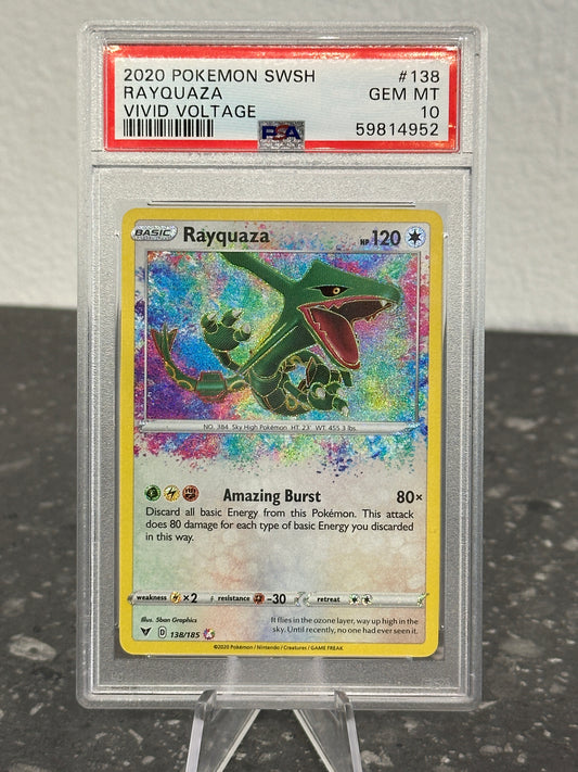 2020 Pokemon SWSH Rayquaza Vivid Voltage Amazing Rare #138 - PSA 10 GEM MINT