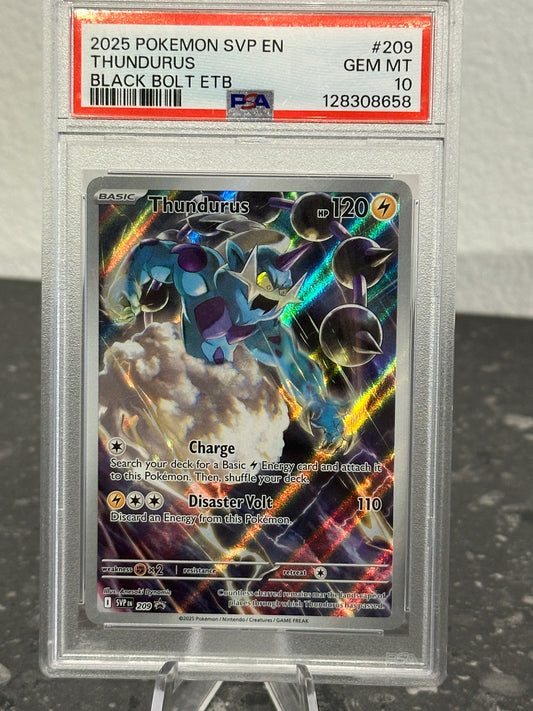 2025 Pokemon SVP EN Thundurus #209 Black Bolt ETB Promo - PSA 10 GEM MINT