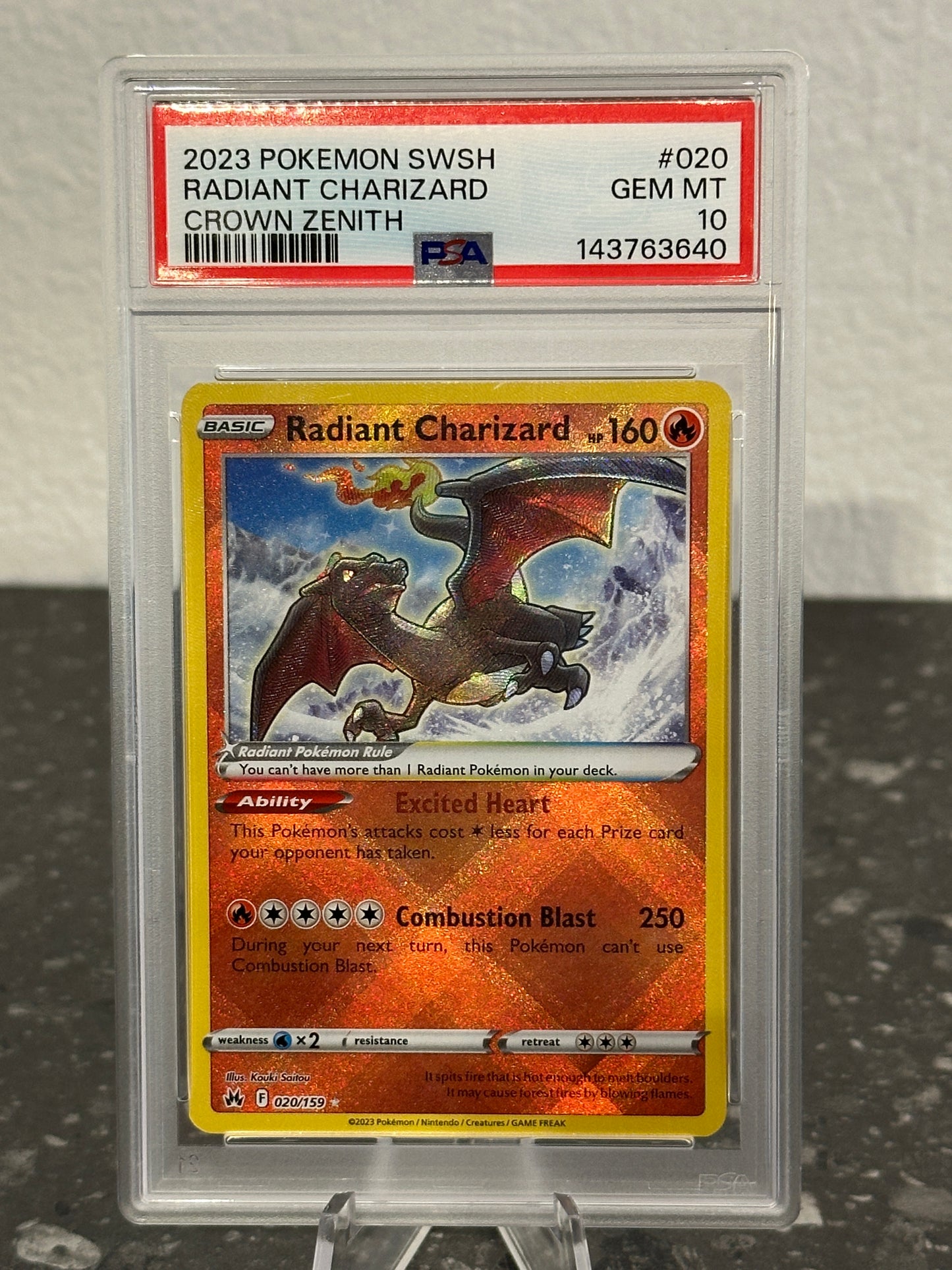 2023 Pokemon SWSH Radiant Charizard Crown Zenith #020 - PSA 10 GEM MINT