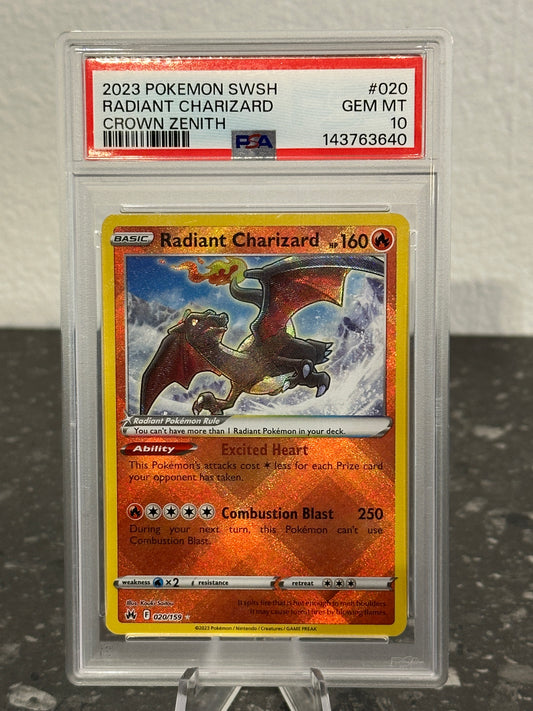2023 Pokemon SWSH Radiant Charizard Crown Zenith #020 - PSA 10 GEM MINT