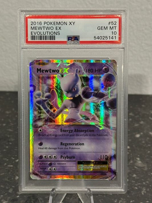2016 Pokemon XY Mewtwo EX Evolutions Ultra Rare #52 - PSA 10 GEM MINT