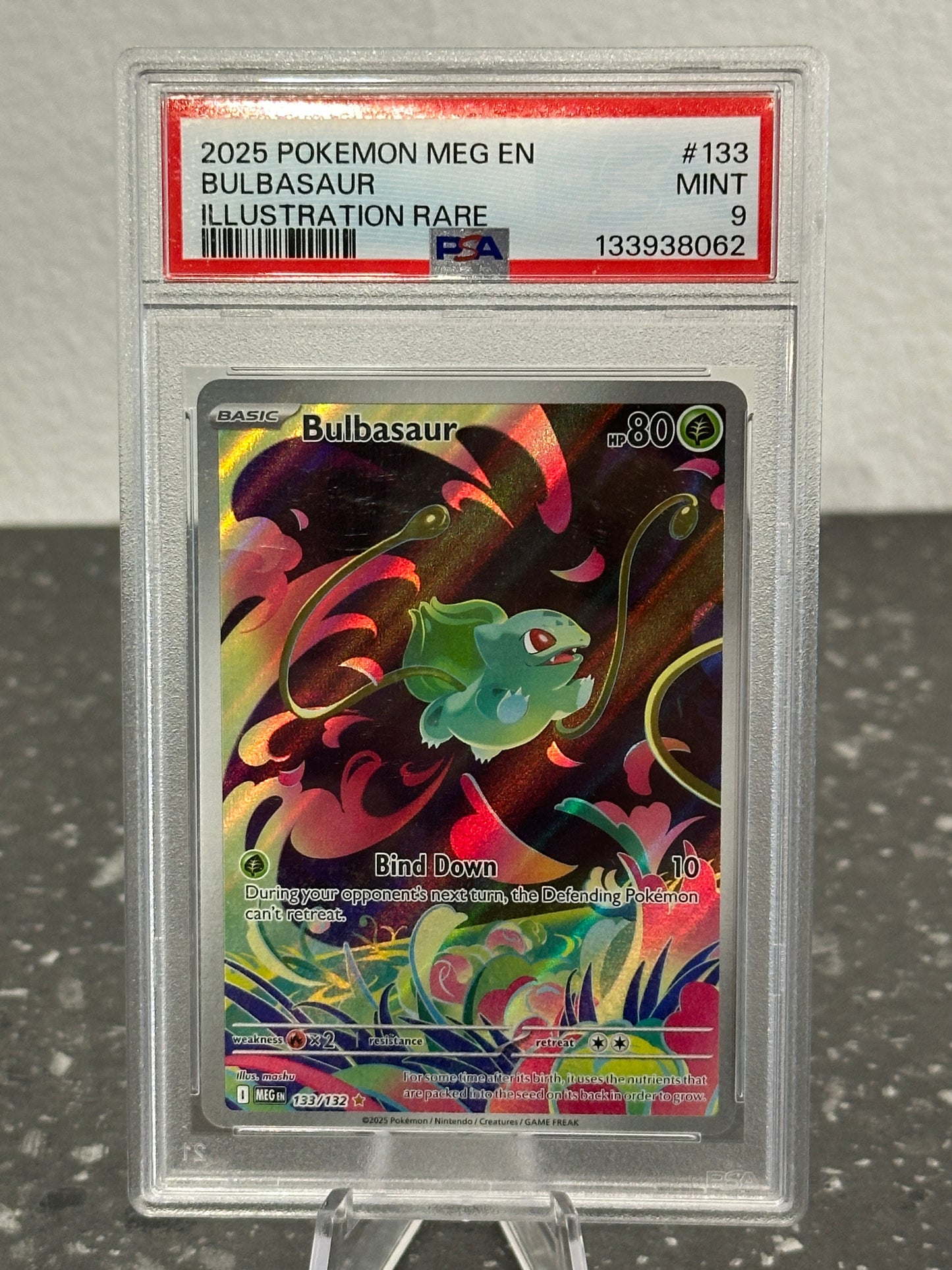 2025 Pokemon MEG EN Bulbasaur #133 Illustration Rare SV - PSA 9 Mint