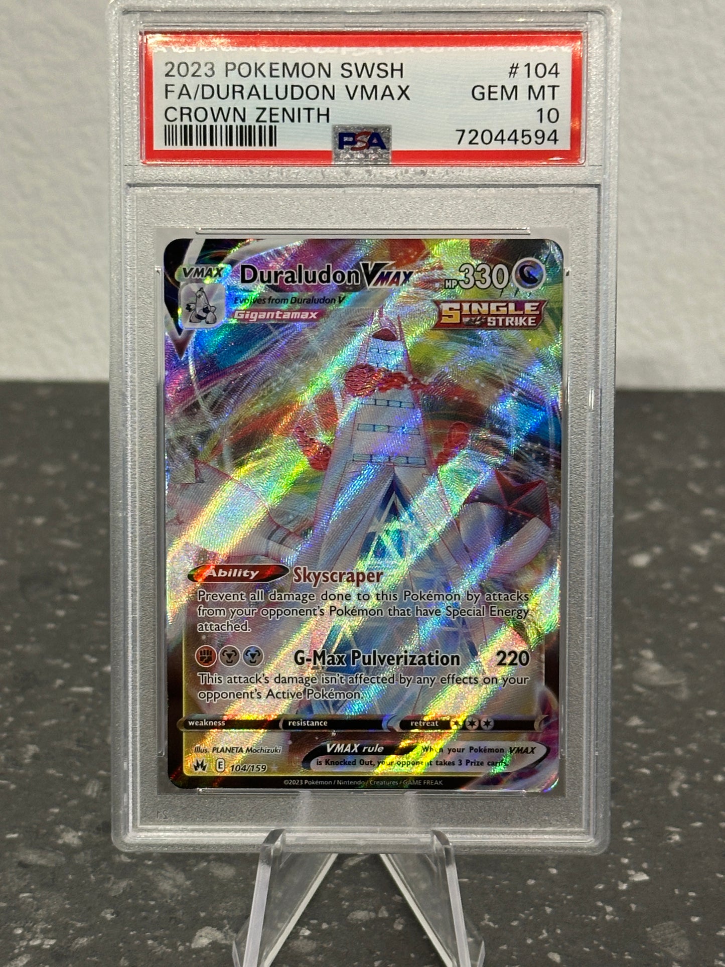 2023 Pokemon SWSH Crown Zenith Duraludon VMAX Ultra Rare #104 - PSA 10 GEM MINT