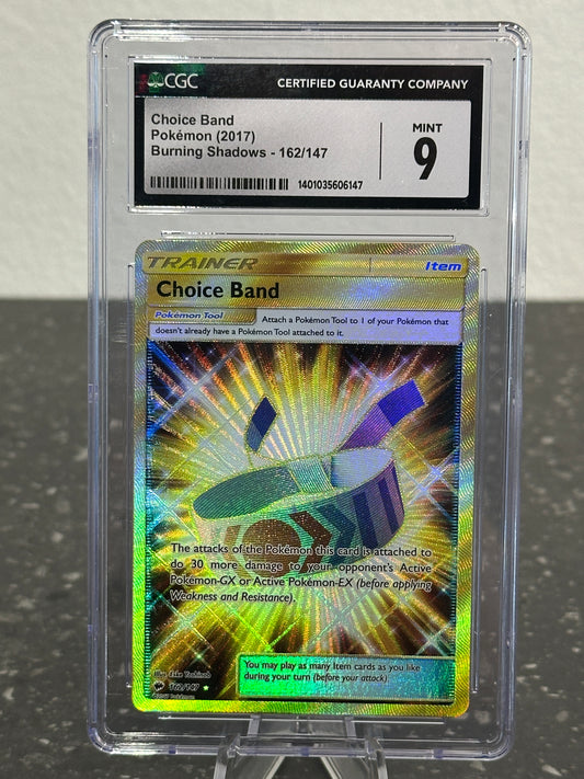 2017 Pokemon Burning Shadows Choice Band Gold Secret Rare #162/147 - CGC 9 MINT