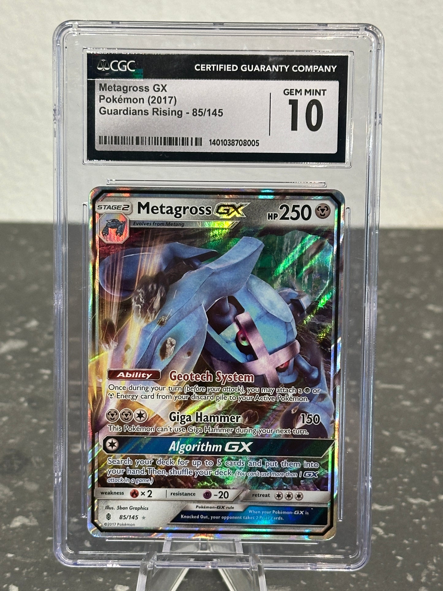 2017 Pokemon Guardians Rising Metagross GX Ultra Rare #85/145 - CGC 10 GEM MINT