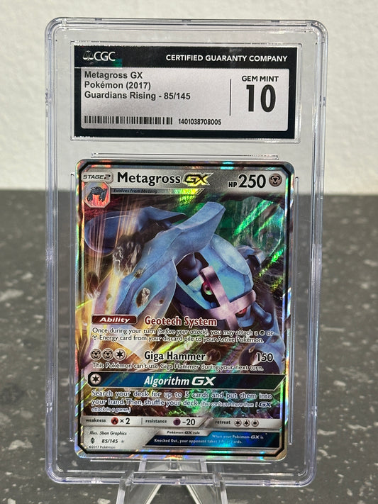 2017 Pokemon Guardians Rising Metagross GX Ultra Rare #85/145 - CGC 10 GEM MINT