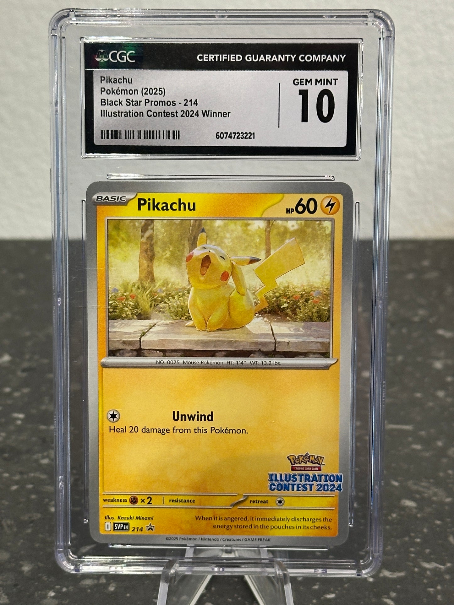 2025 Pokemon SVP Promo Pikachu #214 Illustration Contest 2024 Winner - CGC 10 GEM MINT
