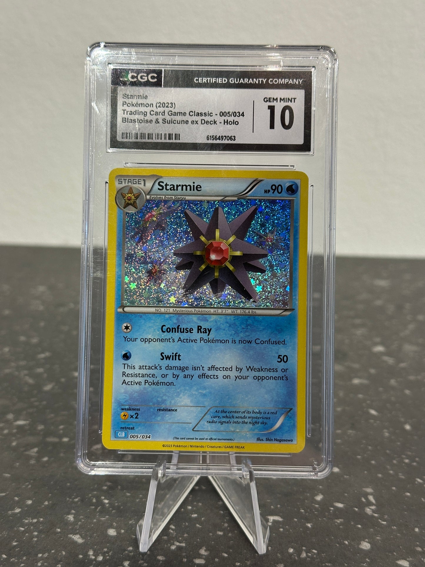 2023 Pokemon TCG Classic Starmie Holo Blastoise & Suicune Deck #005/034 - CGC 10 GEM MINT