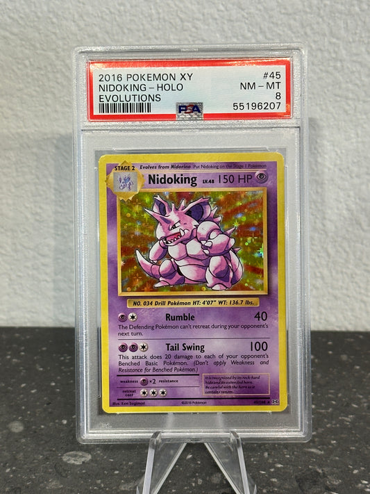 2016 Pokemon XY Evolutions Nidoking Holo #45 PSA 8 NM-MT