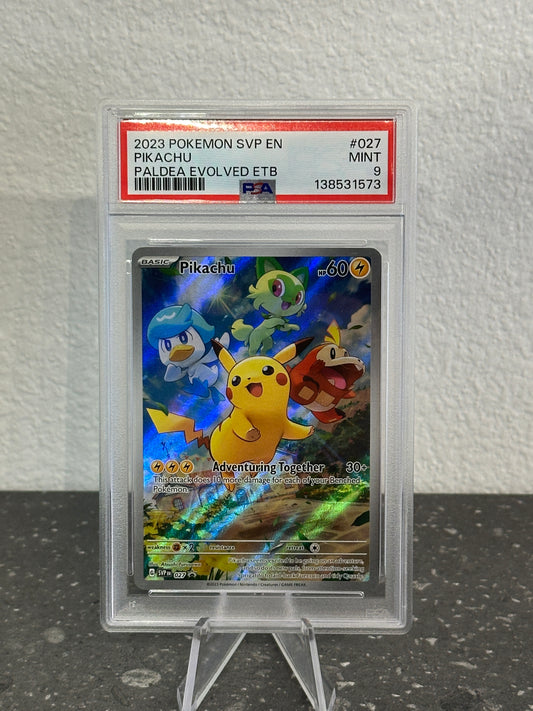 2023 Pokemon SV Black Star Promo Pikachu #027 Paldea Evolved ETB PSA 9 MINT