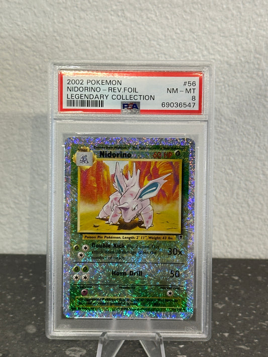 2002 Pokemon Legendary Collection Nidorino Reverse Foil #56 PSA 8 NM-MT
