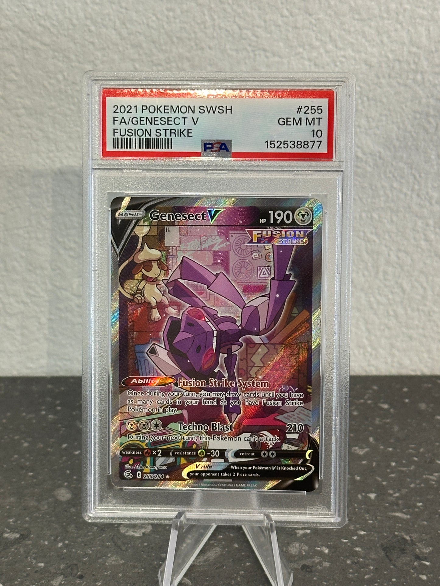 2021 Pokemon SWSH Fusion Strike Genesect V Alt Art #255 PSA 10 GEM MINT