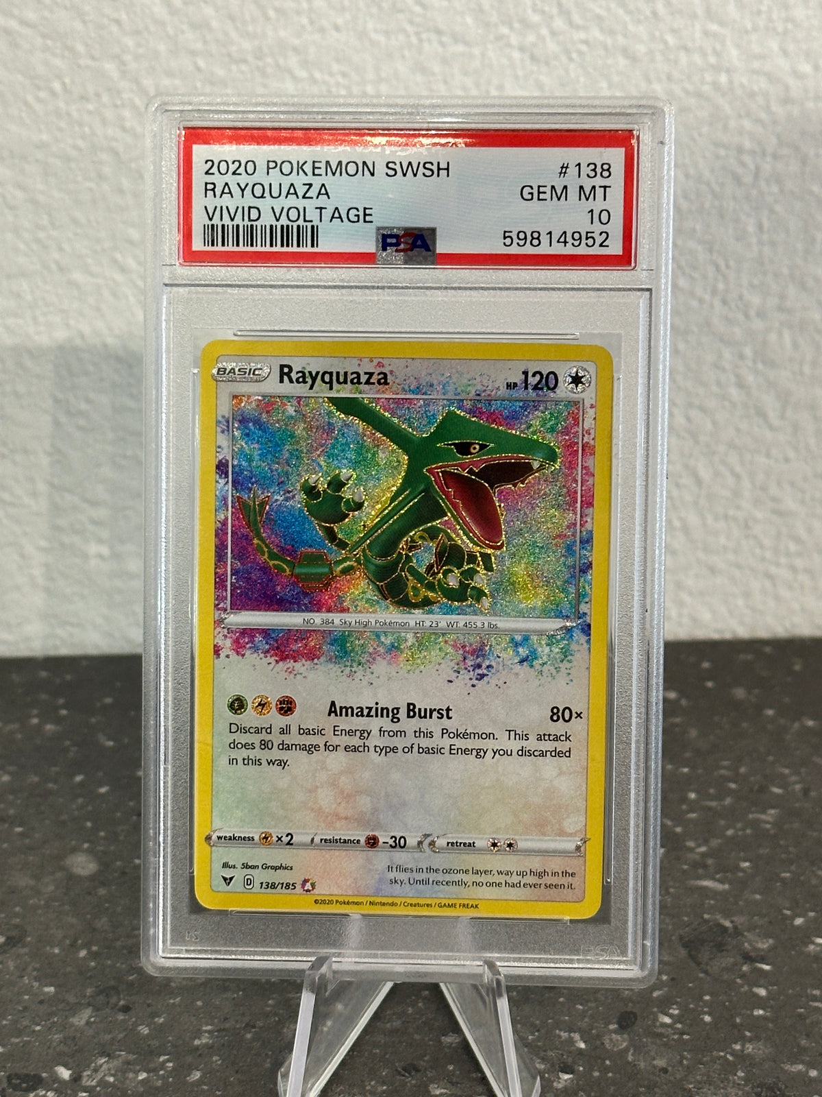 2020 Pokemon SWSH Vivid Voltage Rayquaza Amazing Rare #138 PSA 10 GEM MINT