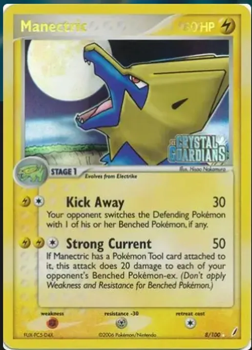 Manectric Reverse Holo (Crystal Guardians Stamp) - 8/100
