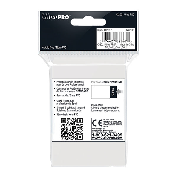 Deck Protector Sleeves: PRO-Gloss- Solid Clear (50)